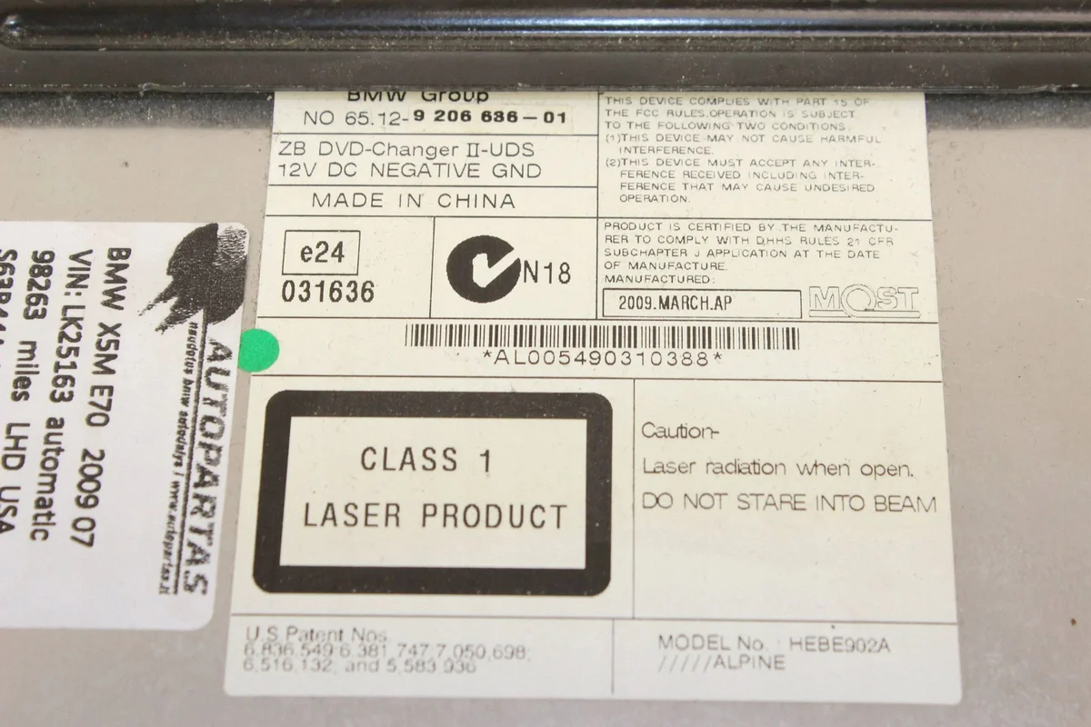 Changeur CD BMW OE 9206636 image 7