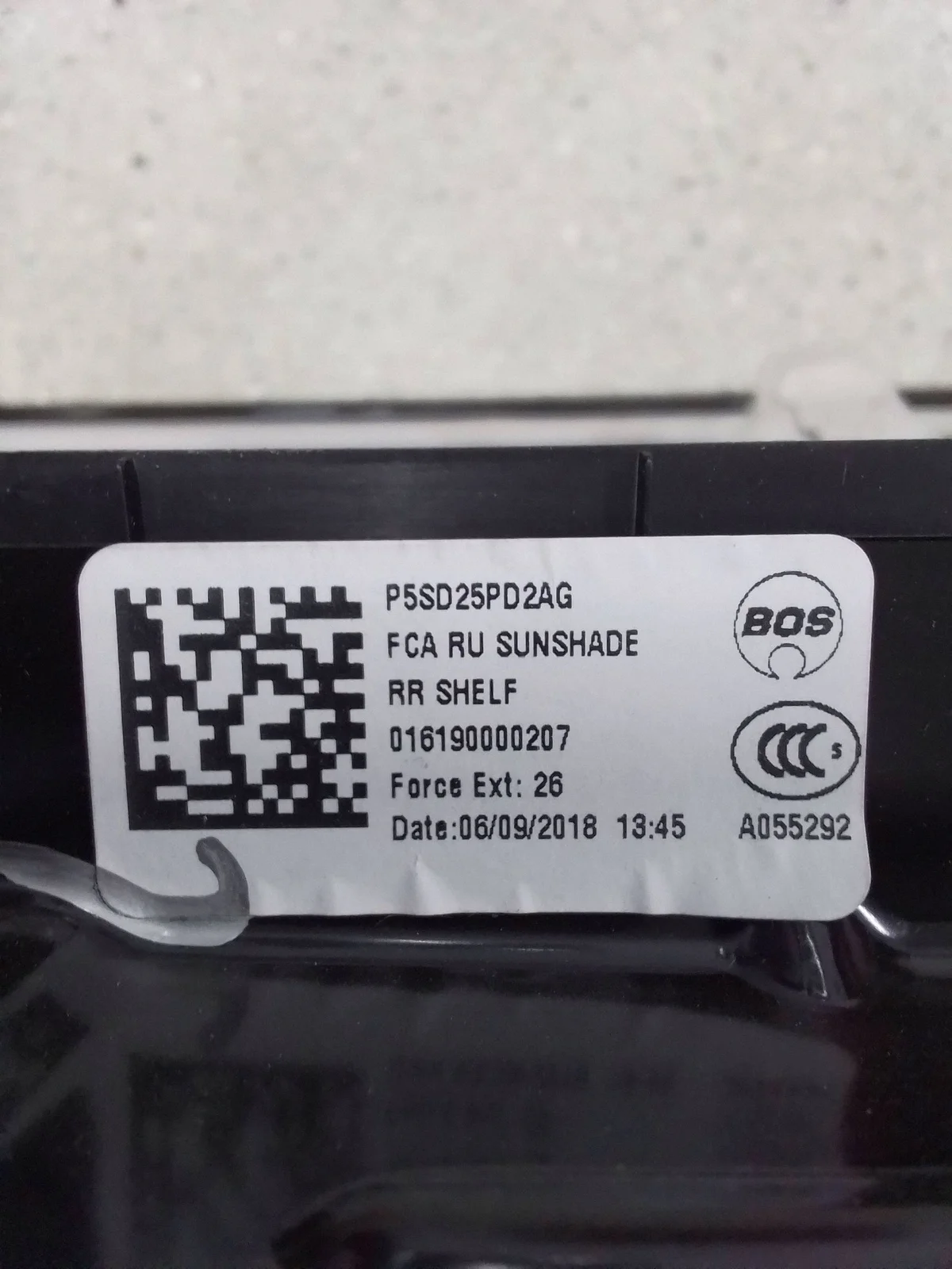 Chrysler Pacifica 2019 Kattoluukun kehys 5SD25PD2AG