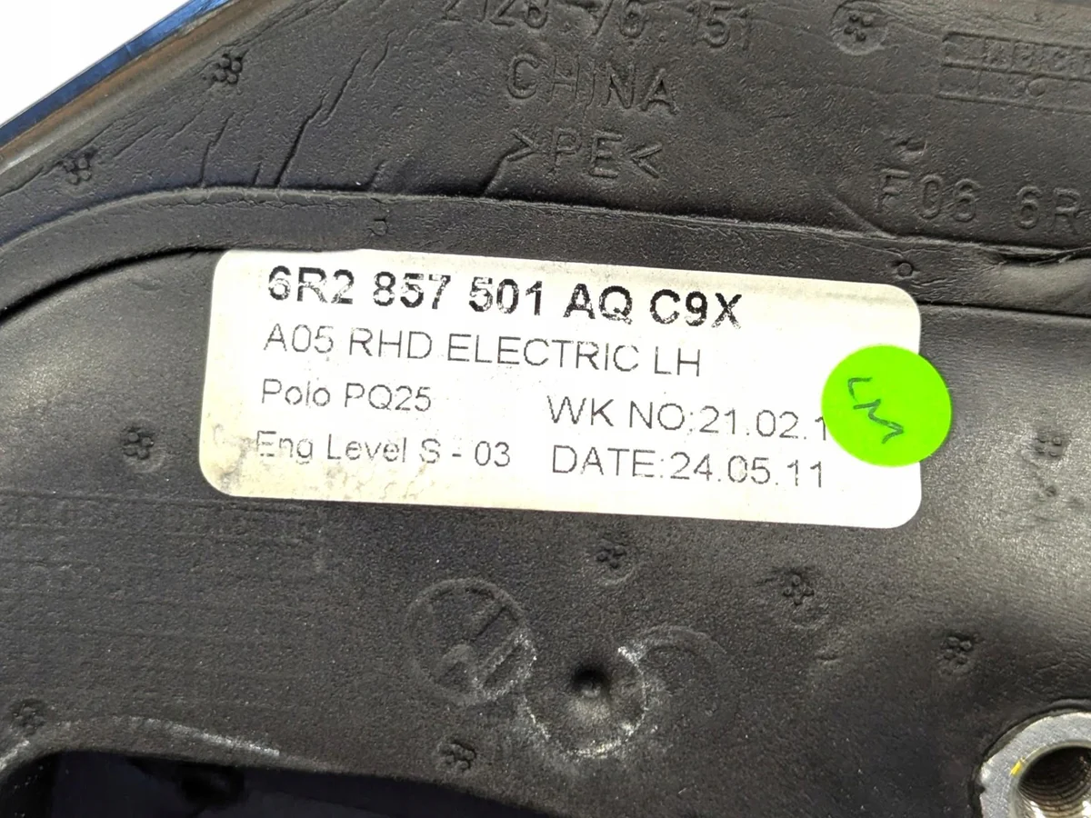 VW Polo 5 Spiegel links 6R2857501AQ image 8