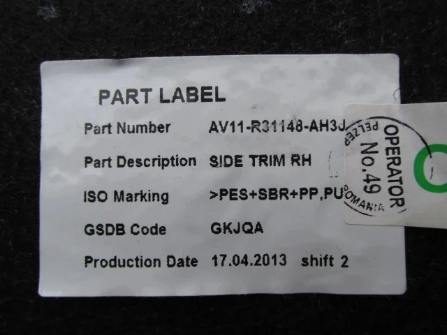 Ford B-MAX 2013 Panel Maletero Derecho AV11-R31148AH image 4