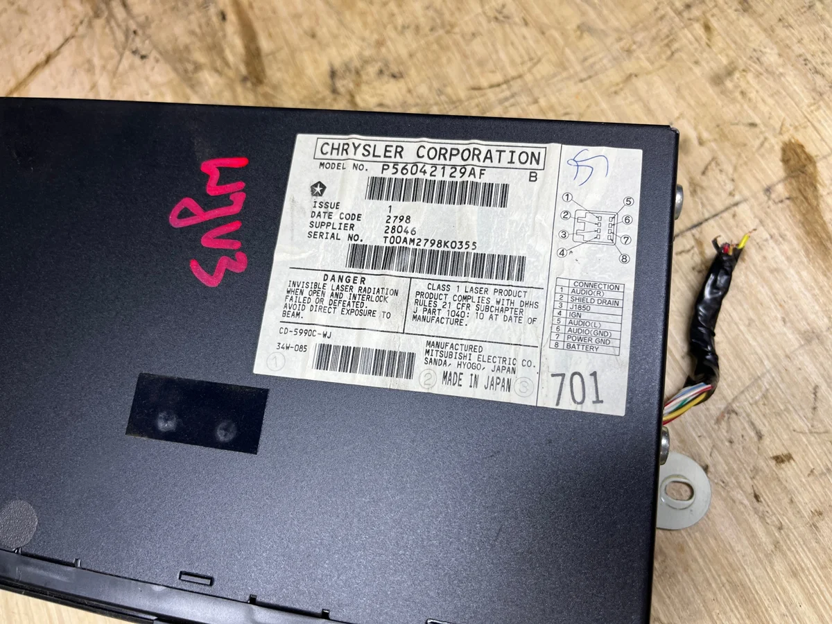 CD Changer Jeep Grand Cherokee WJ 99-04 P56042129AF image 3