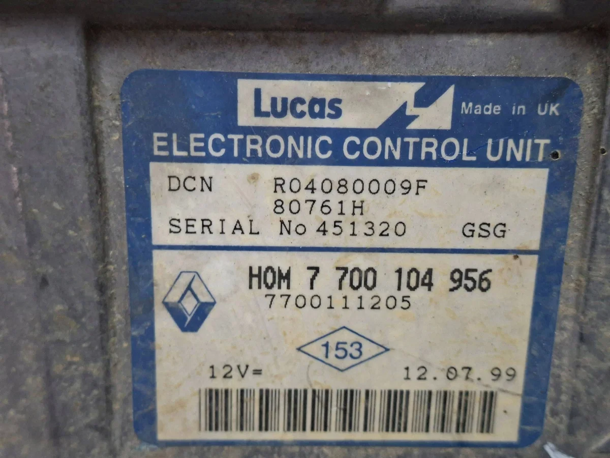 Engine Control Unit RENAULT 1.9 D S26279687