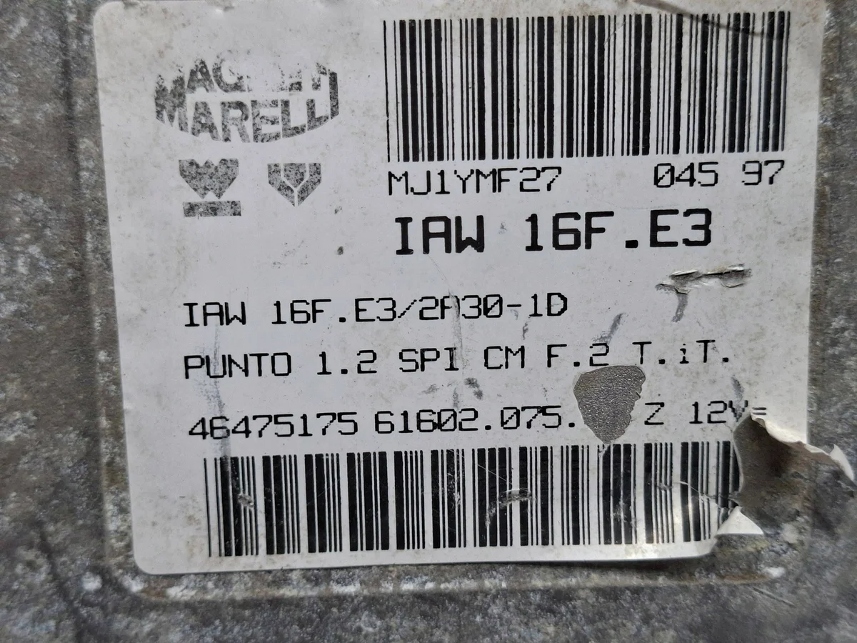 Engine Control Unit IAW16FE3 Fiat Punto II 1.2 i