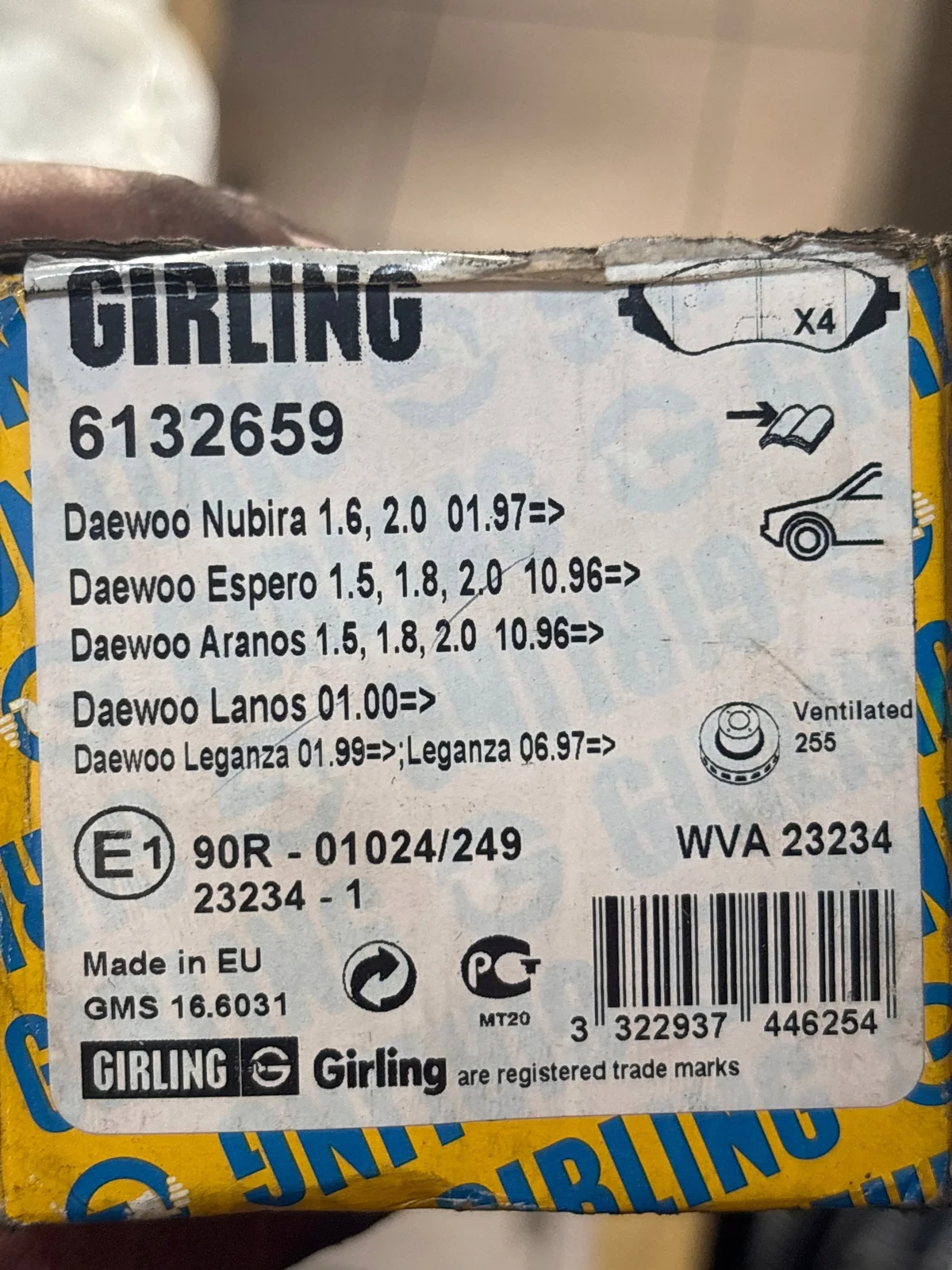 Girling 6132659 Jeu de plaquettes de frein