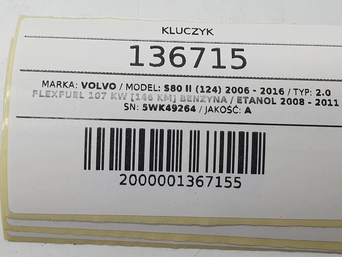 Nyckel Volvo S80 II 8676873 2010 image 4