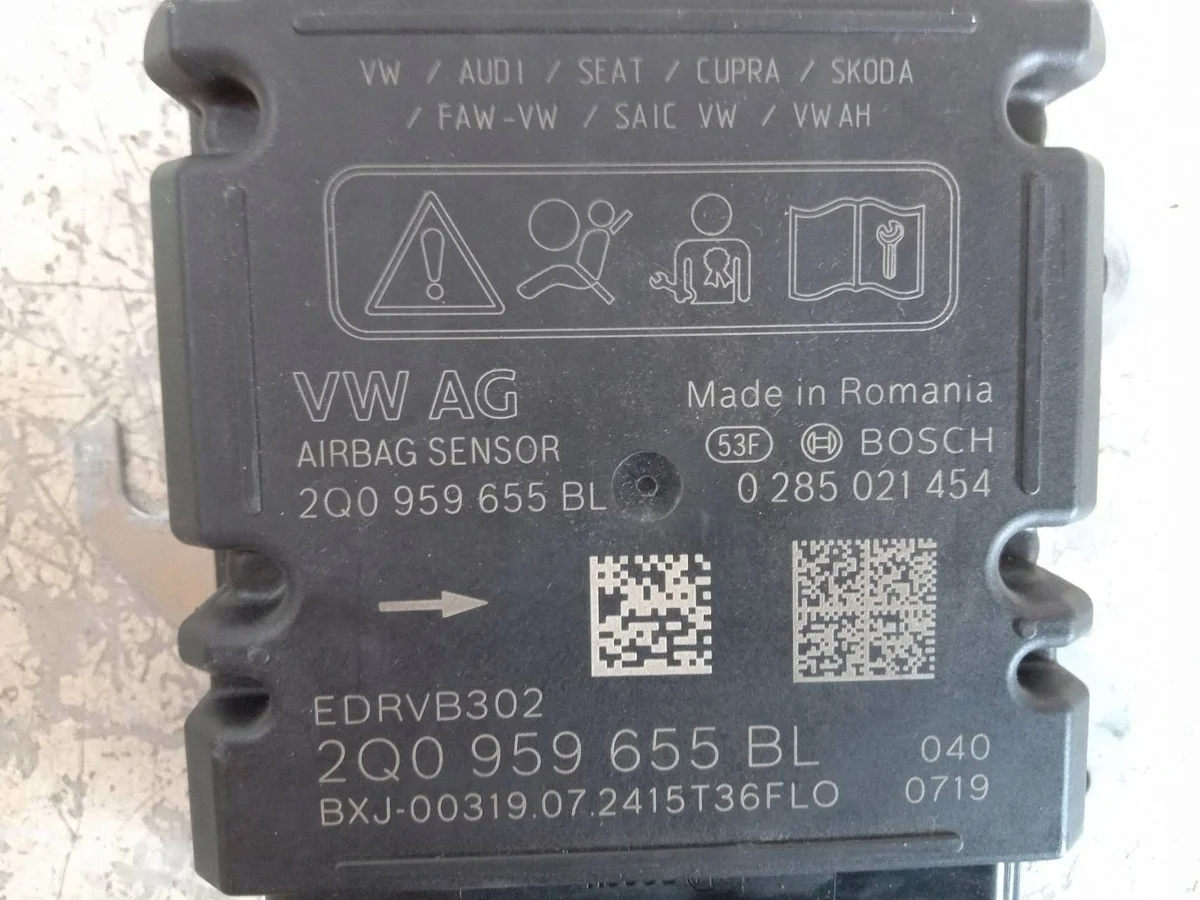 VW Polo VI Moduuli Turvatyynyn Anturi 2Q0959655BL image 3