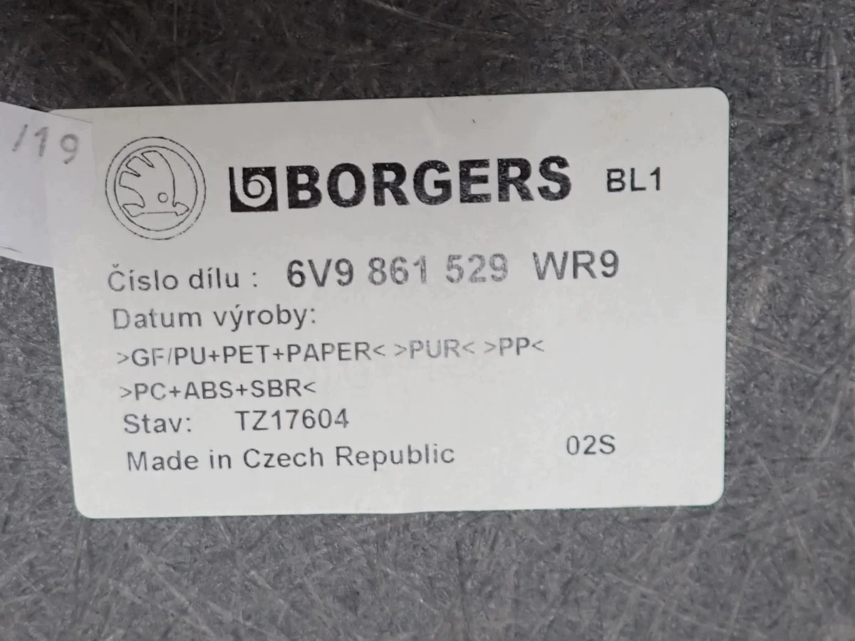 Kofferraummatte Skoda Fabia III 6V Kombi 19R image 3