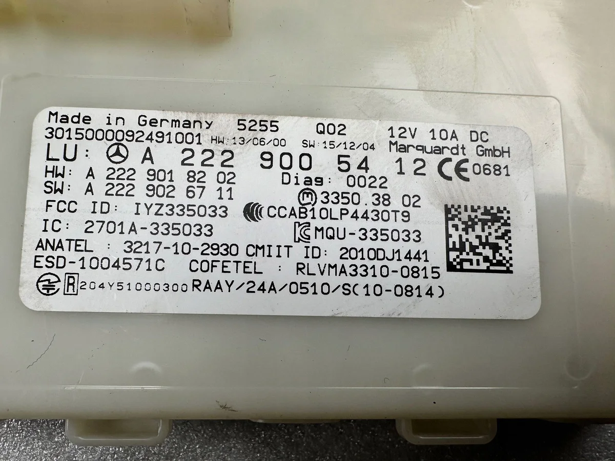 Mercedes S C217 Keyless Start Module A2229005412 image 4