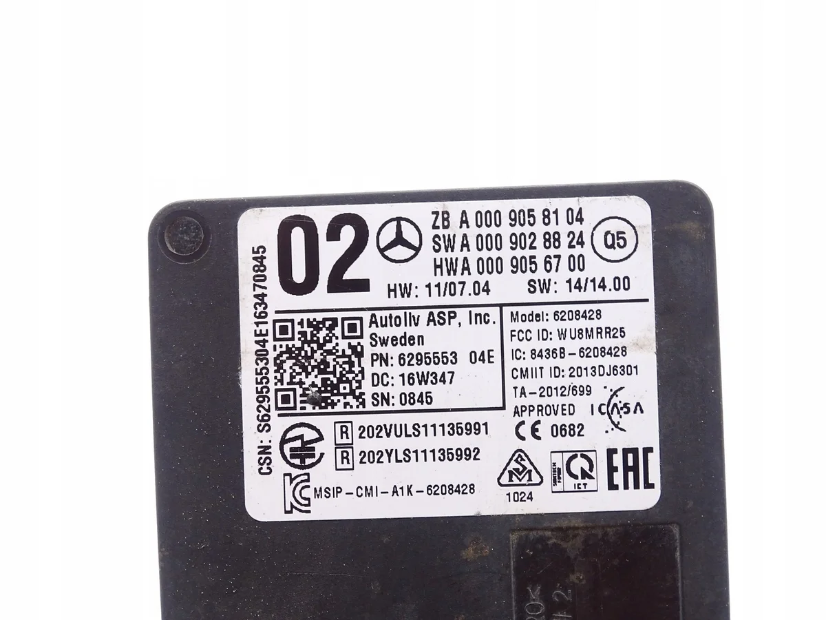Radar Dodehoek Sensor Mercedes S W222 A0009058104 image 4