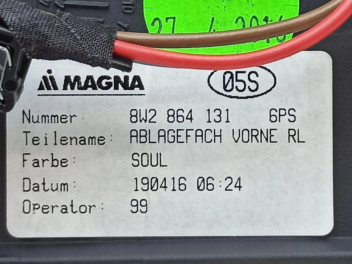 Audi A4 S4 B9 Dashboard Storage OEM 8W2864131 image 8