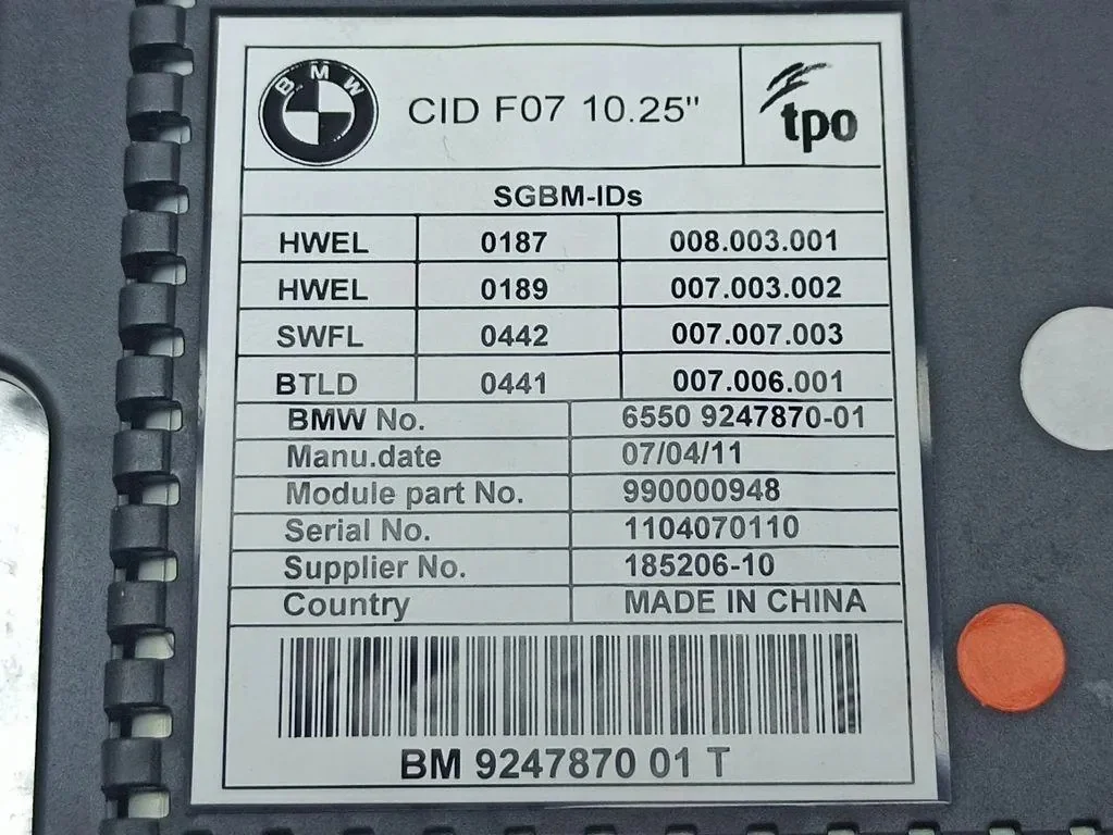 BMW 5 GT (F07) Navigationsdisplay 9247870 image 10