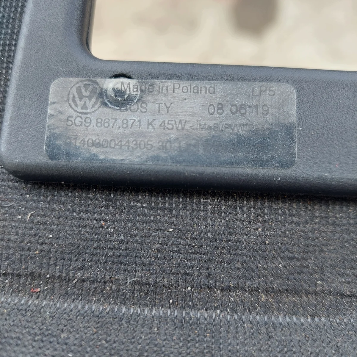 VW Golf VII Kombi Rollo Gepäckraum 5G9867871K image 7