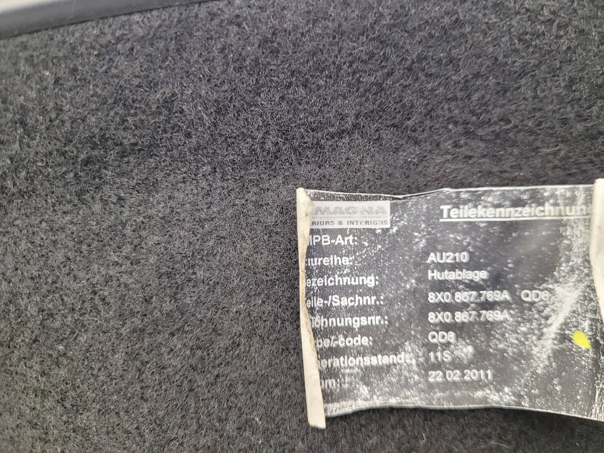 Audi A1 8X bagagerumsmatta bak 2010-2018 image 5