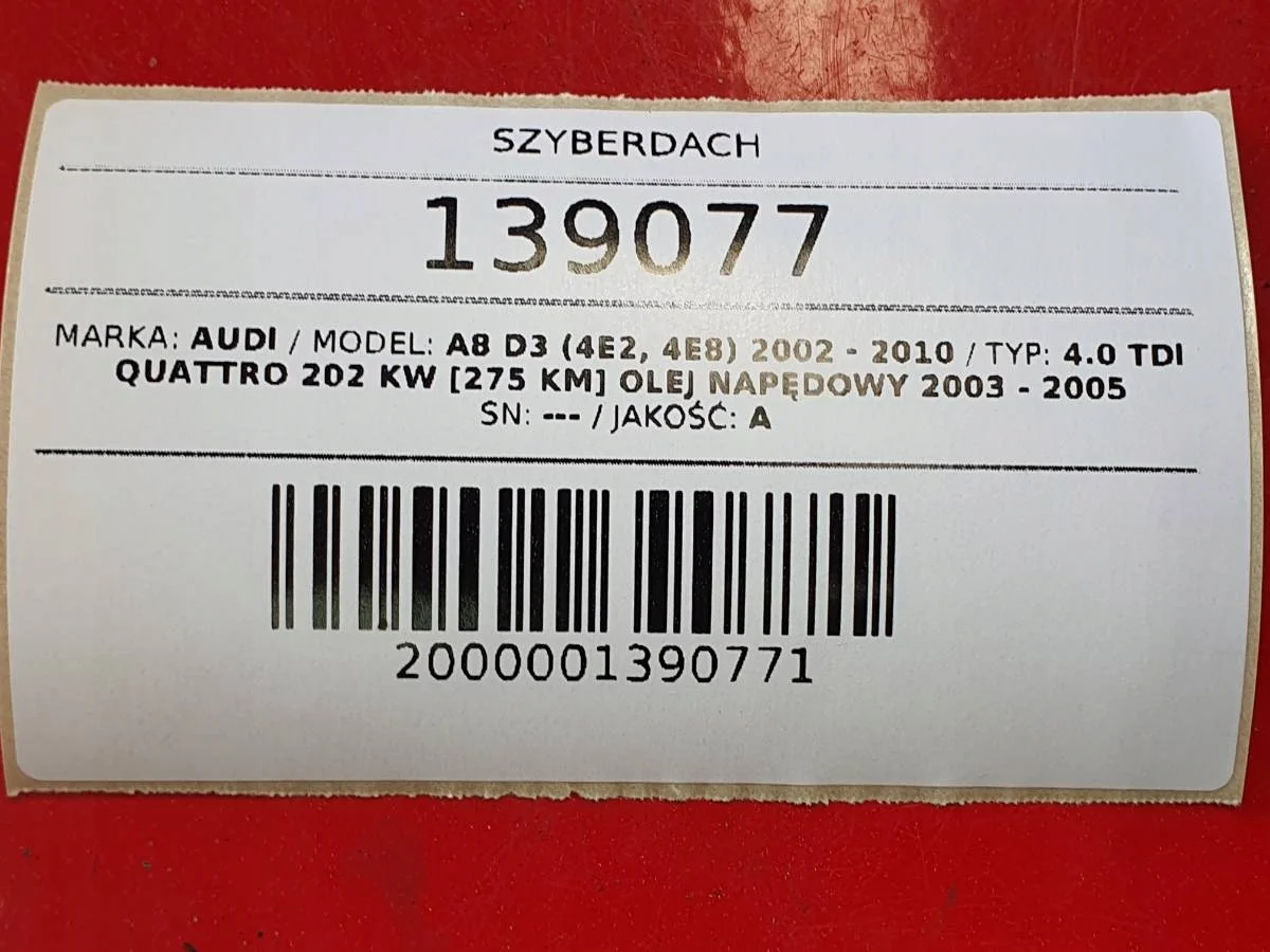 Toit ouvrant électrique Audi A8 D3 AUST139077 image 7