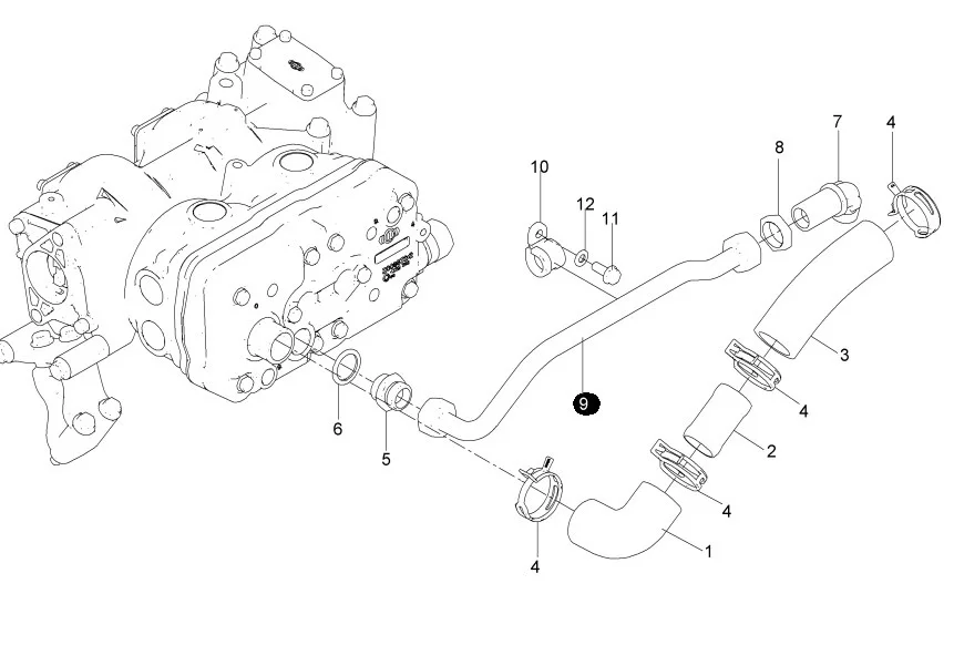 MAN TGX 680 V8 D2868 Luchtleiding Compressor image 4