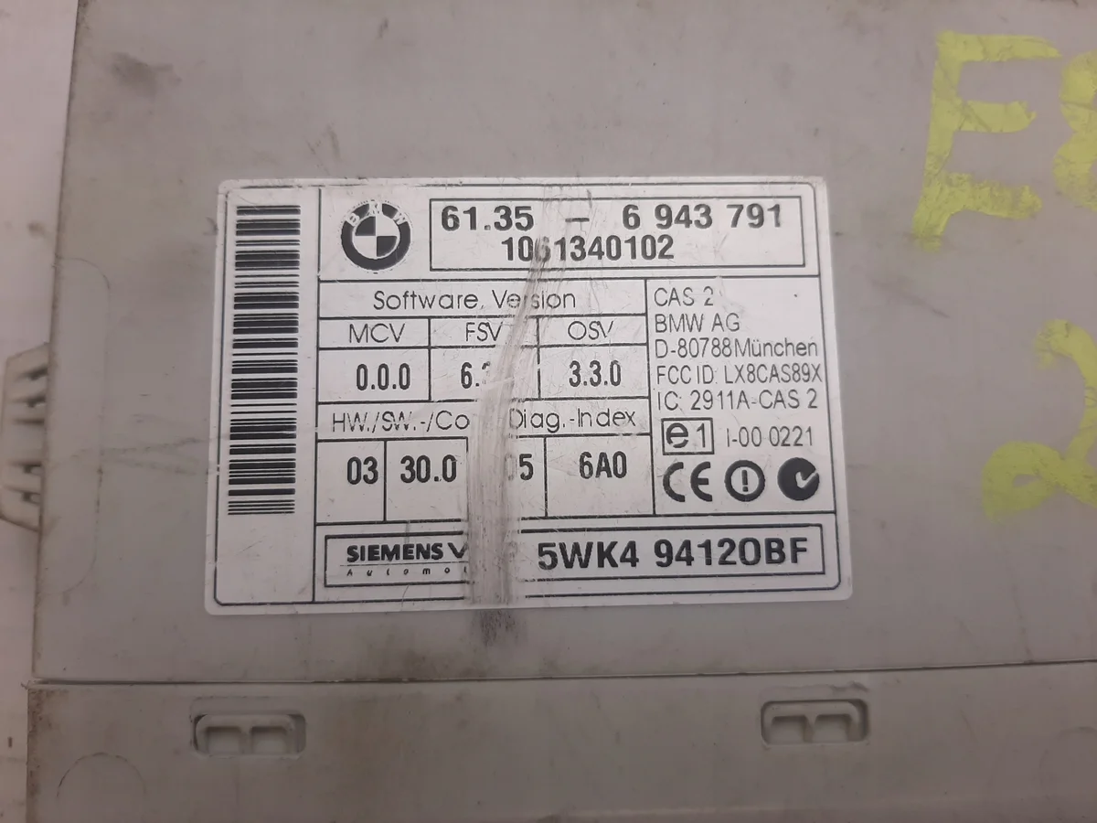 Controlador Módulo EWS 6943791 BMW E90 318i image 3