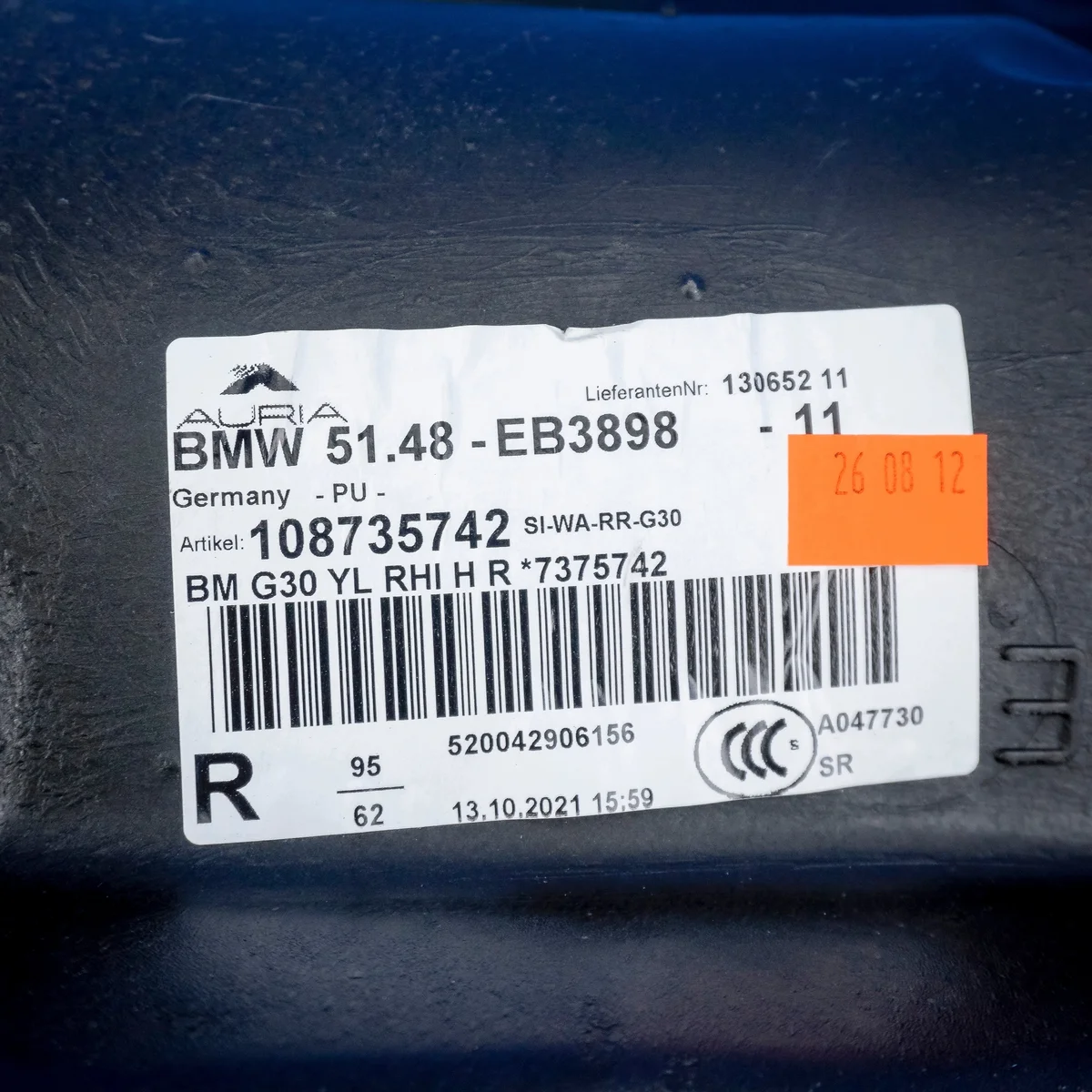 BMW 5 G30 Radhausverkleidung hinten rechts image 8