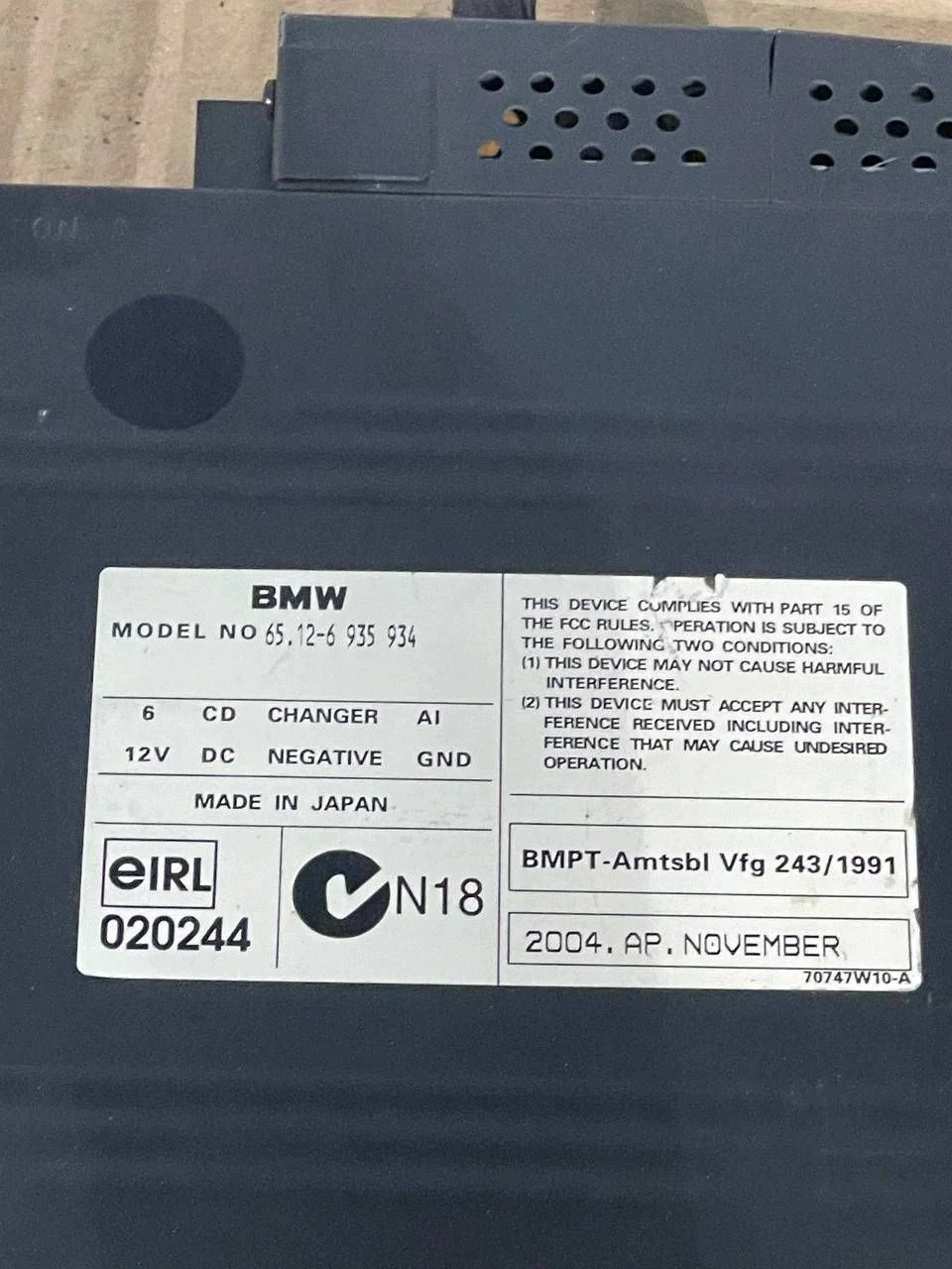 CD Wisselaar BMW 7 E65 E66 DTV5505 image 3
