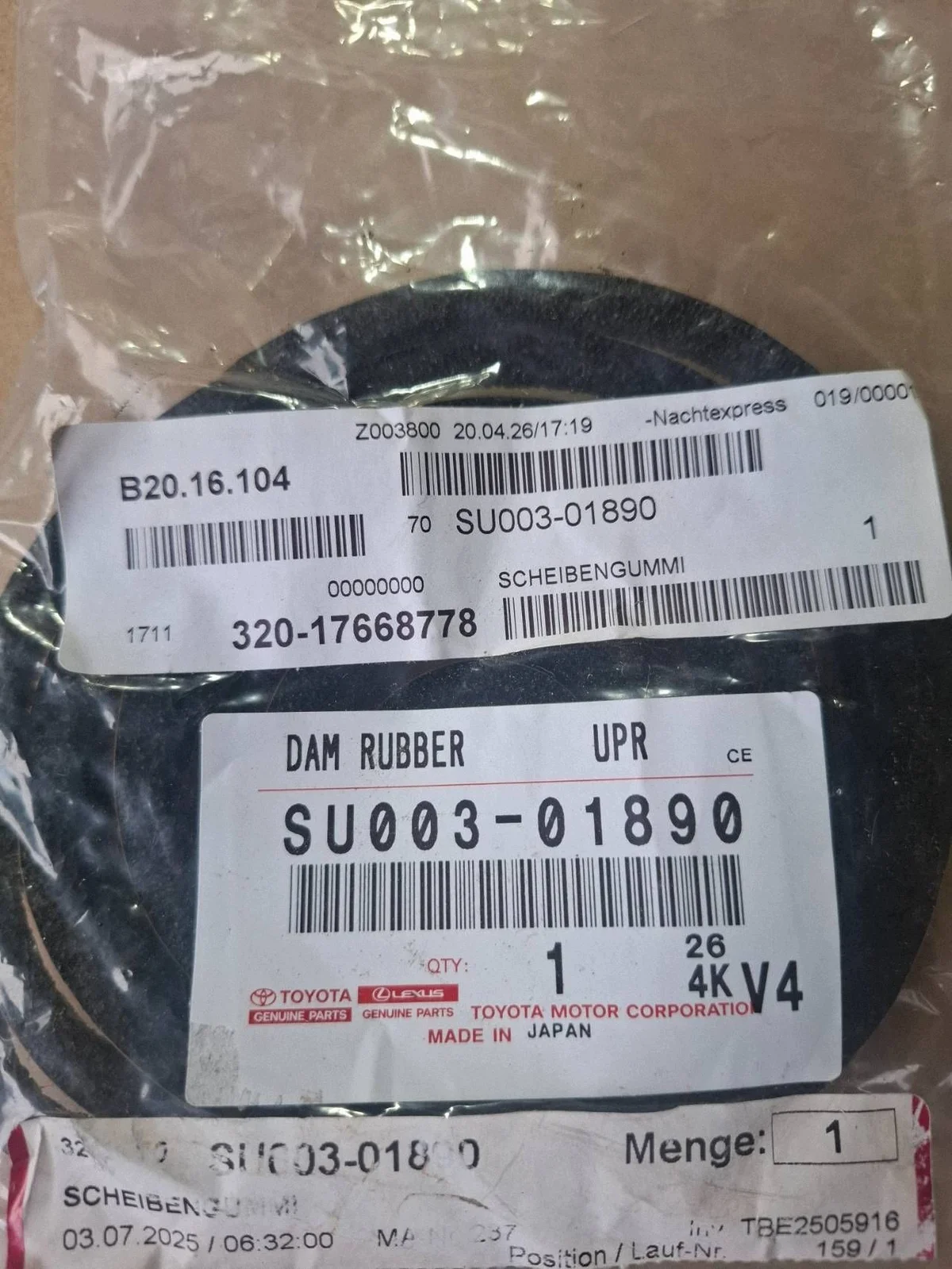 Dichtung Frontscheibe Toyota GT86, gebraucht image 6