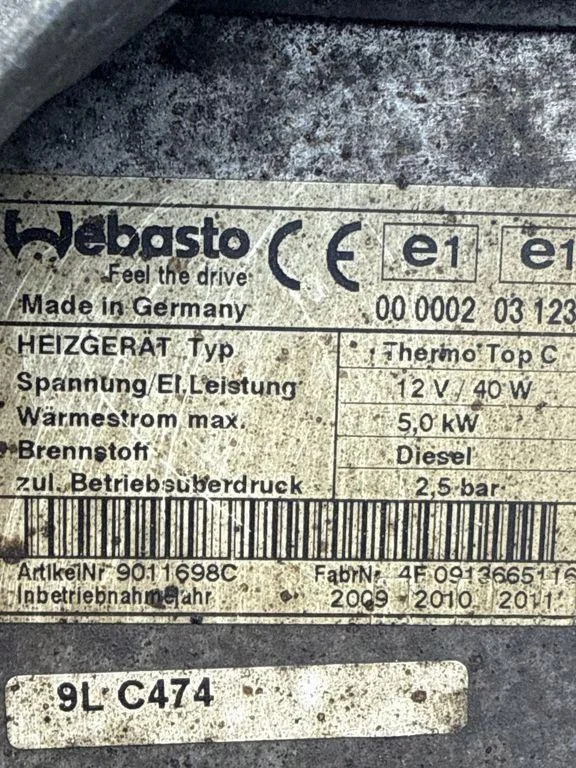 Webasto Citroen Jumper 2011 9011698C image 5