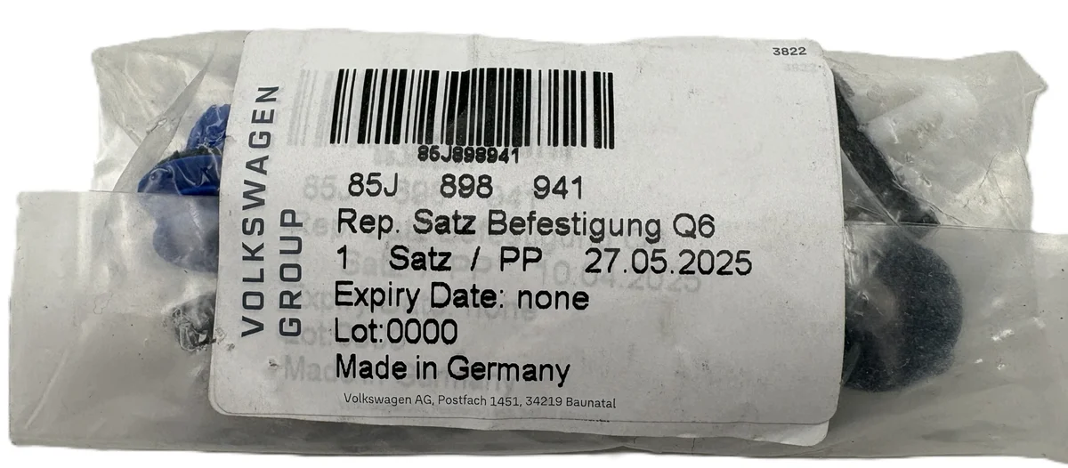 Kit fixation spoiler Audi Q6 E-tron 85J898941
