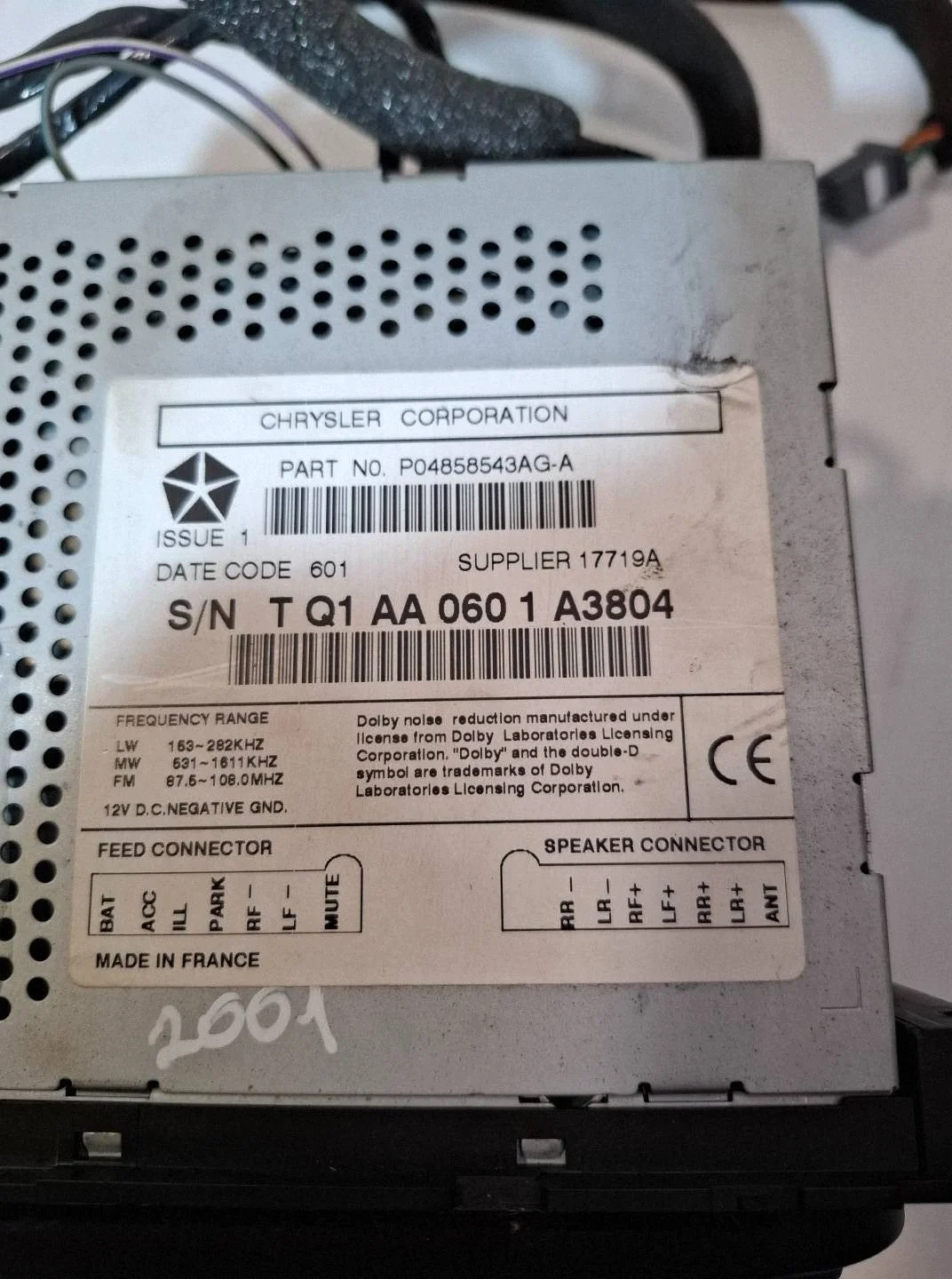 Chrysler Voyager IV CD Radio Changer OEM image 6