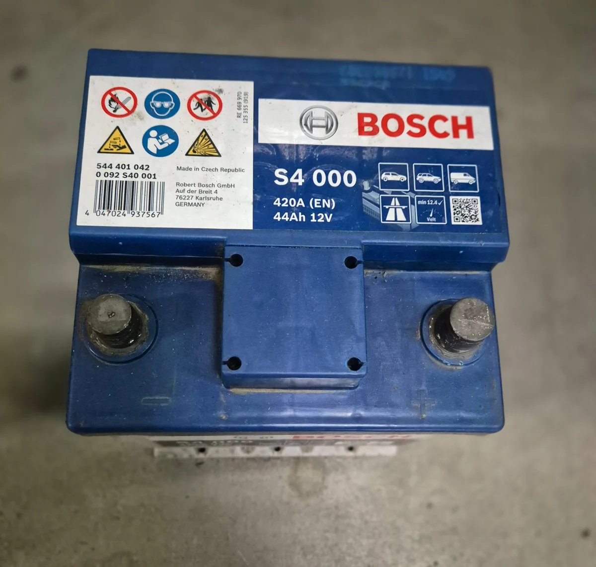 Akku Bosch S4 12V 44Ah 420A 0092S40001 image 3