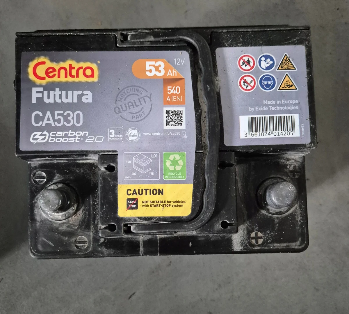 Batterie Centra CA530 12V 53Ah 540A image 3