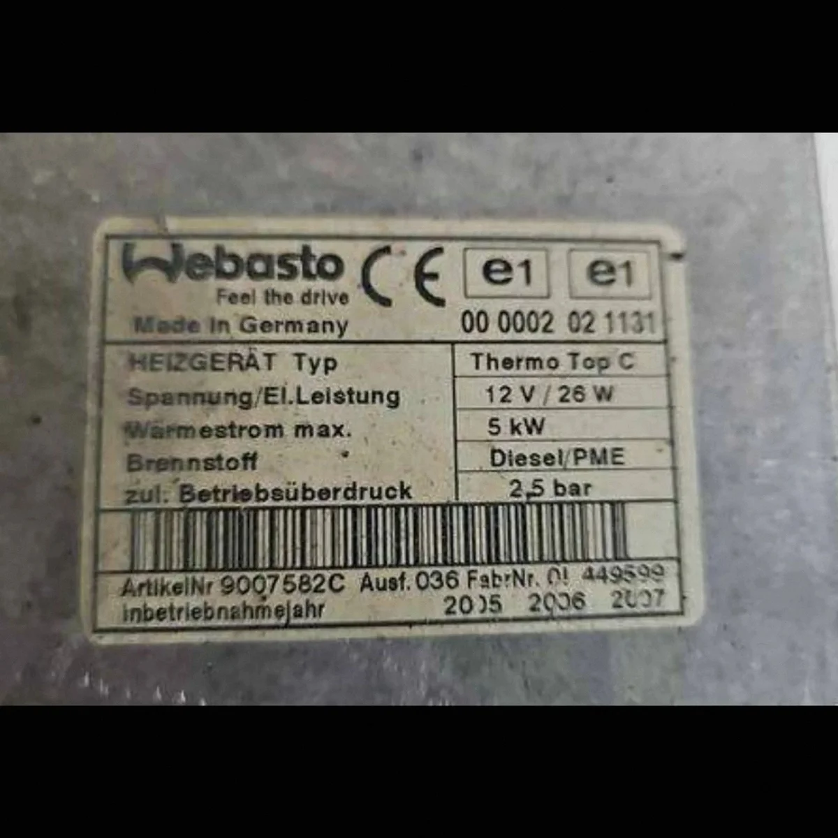 Standheizung Webasto VW Touareg I 000002021131 image 5