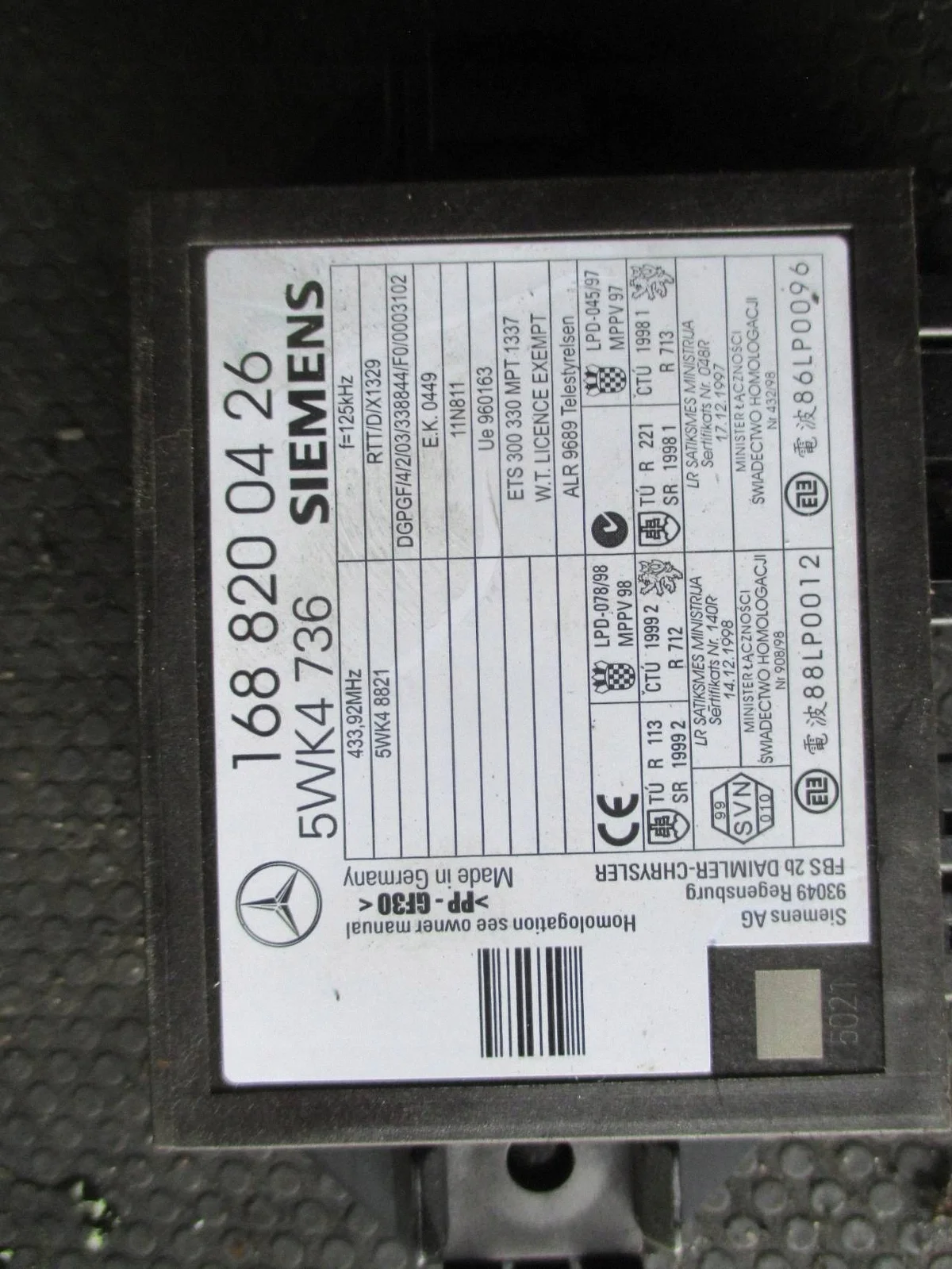 Module antidémarrage Mercedes-Benz A W168 1.4B image 4