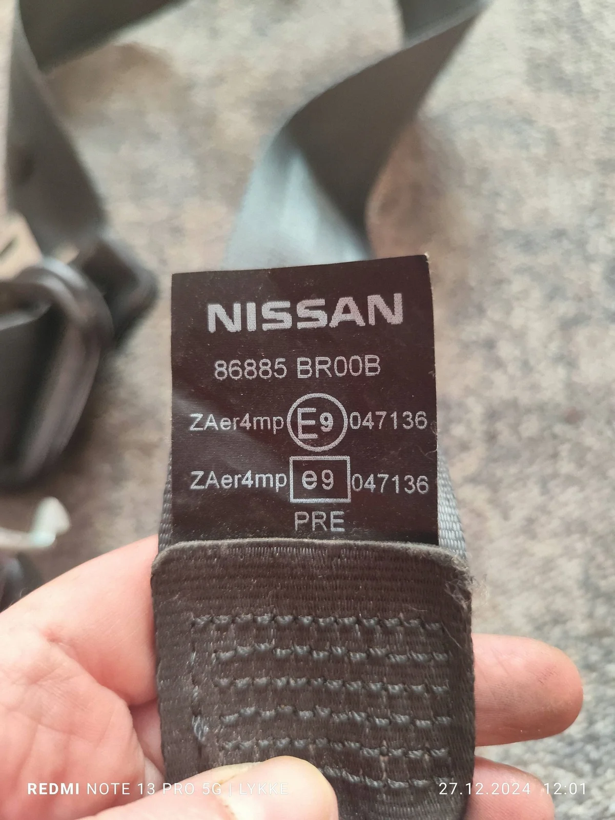 Nissan Qashqai Säkerhetsbälte Vänster Fram 86885BR00B image 8