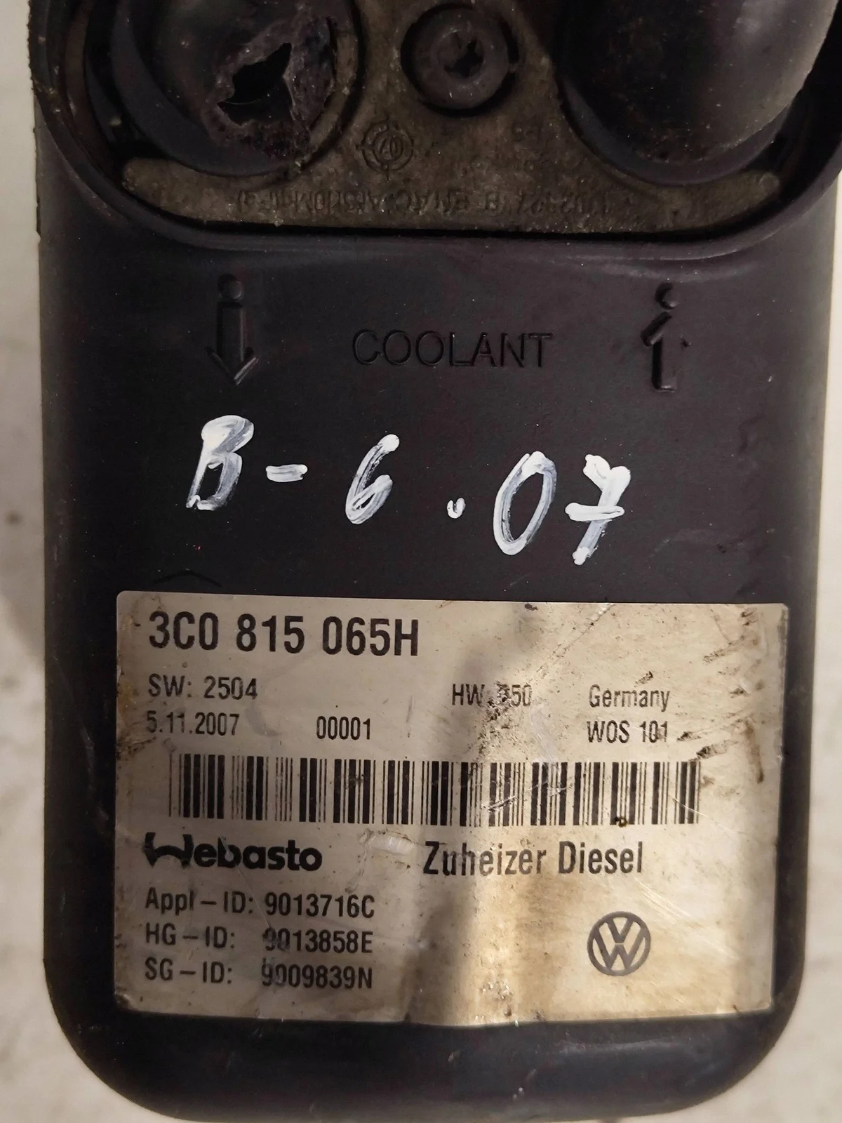 Webasto Standkachel VW Passat B6 3C0815065H image 7
