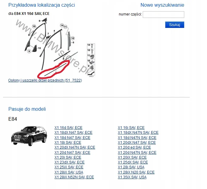 Joint de bas de porte BMW X1 E84 Avant image 4