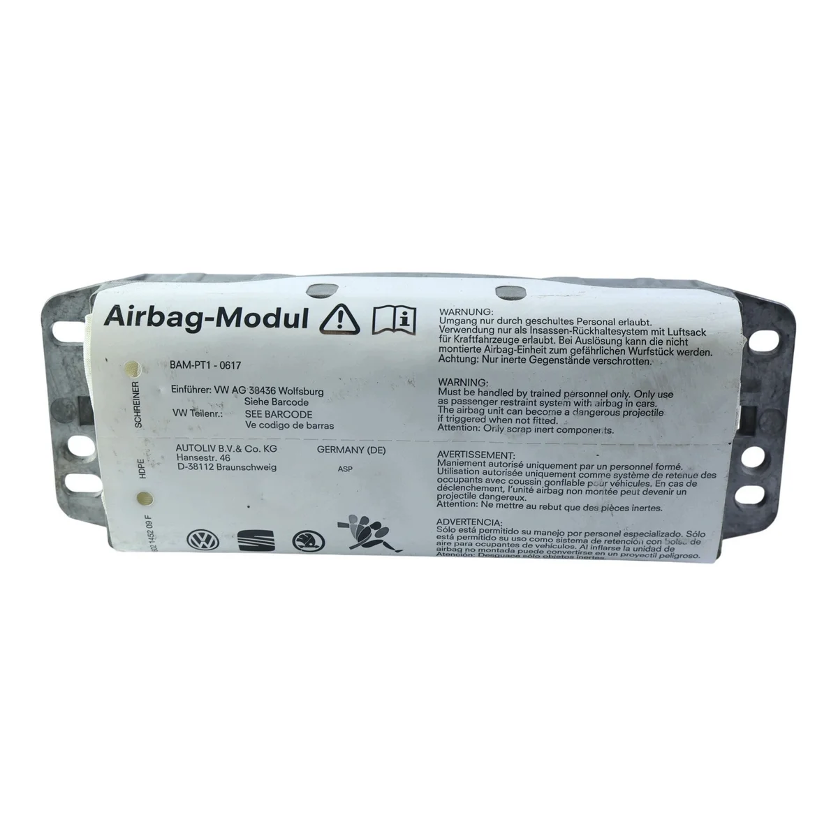 Airbag Pasajero VW Golf V Scirocco III 1K0880204K