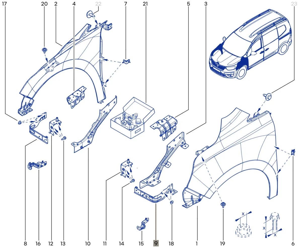 Halterung Kotflügel links Renault Kangoo III image 10