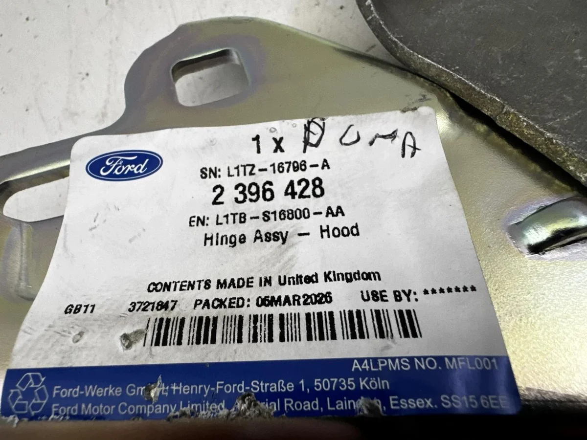 Charnière capot Ford PUMA II MK2 L1TB-S16801-AA image 5