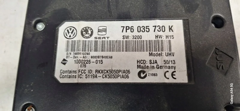 Bluetooth-moduuli Skoda Rapid 7P6035730K image 5