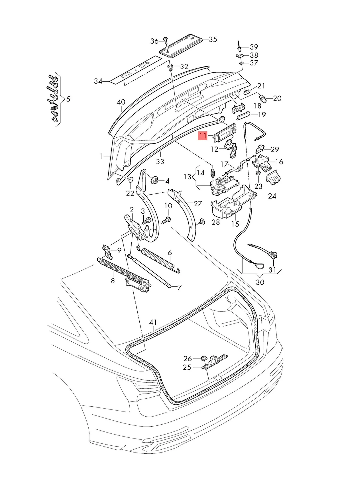 AUDI A6 C8 8W8827566E MANIGLIA BAGAGLIAIO CAMERA ORIGINALE