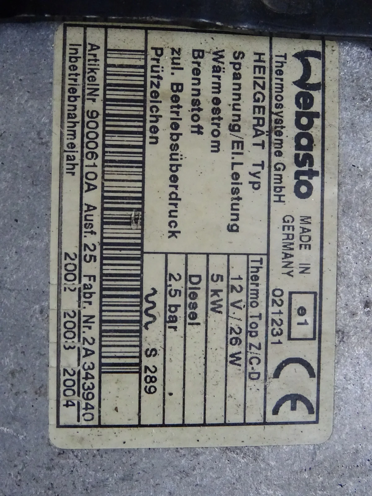 Webasto Standheizung Mazda 6 CD (RF5C-209A0) image 10
