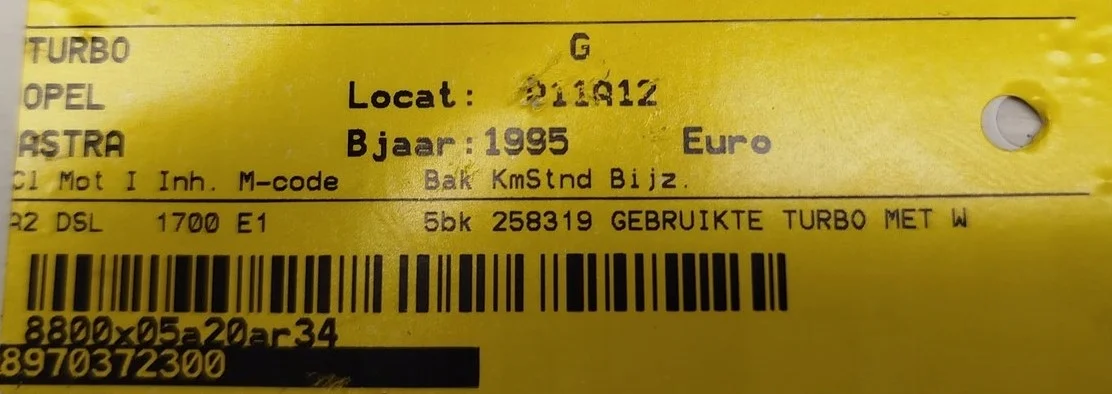 Turbokompressor Opel Astra 1.7 8970372300 image 10