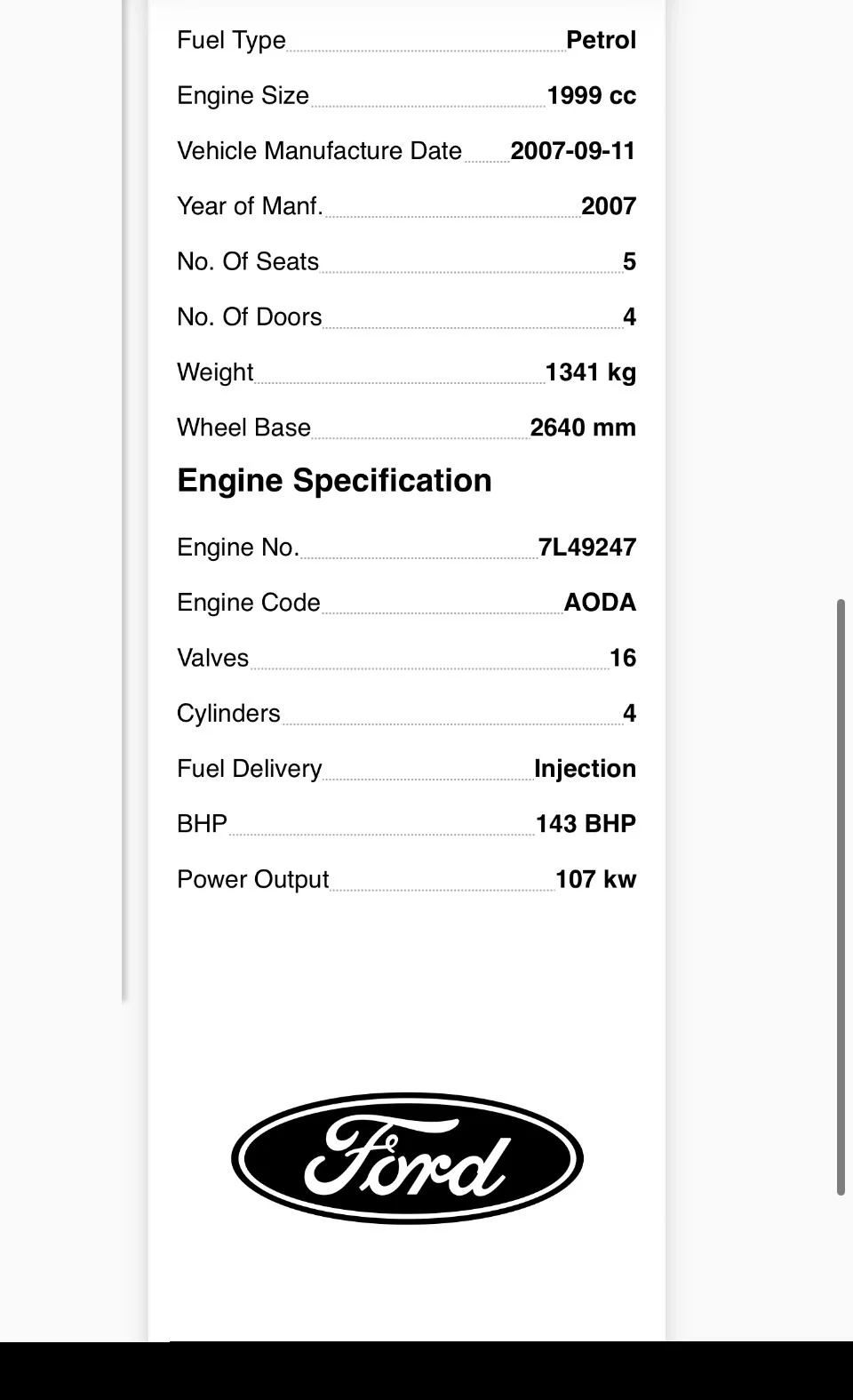 Complete Engine AODA Ford Focus C-Max 2.0 16v image 10