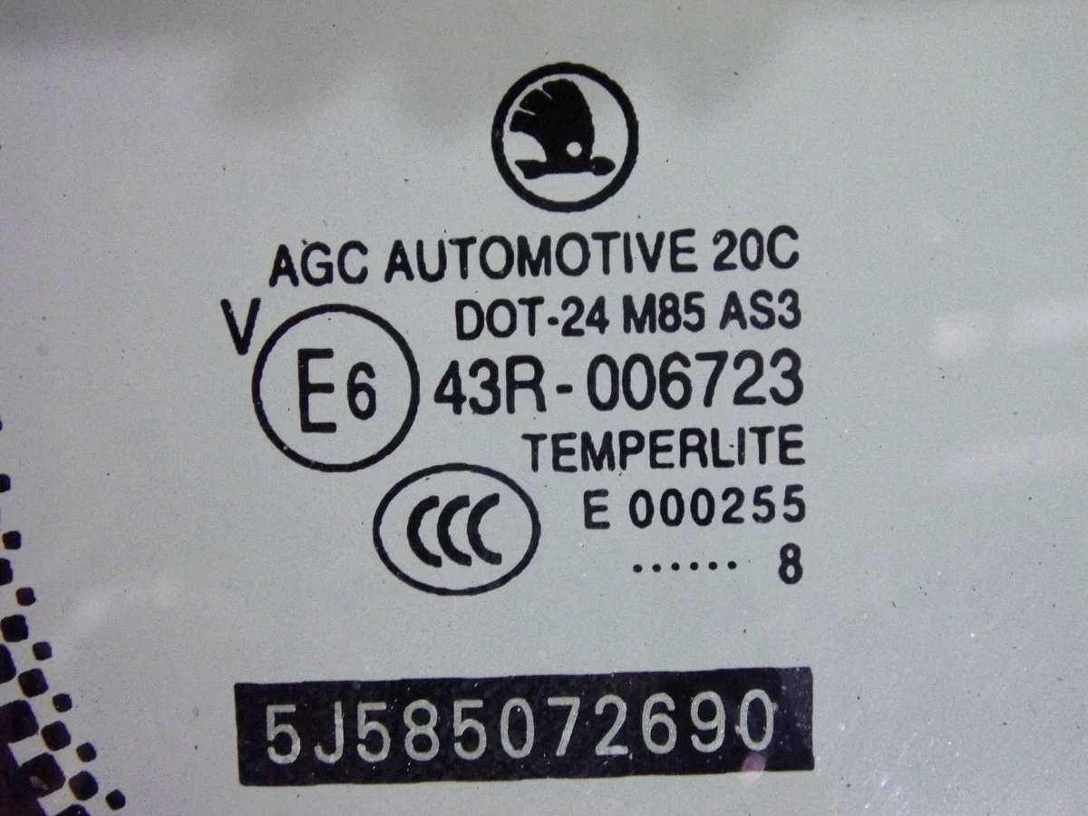 Skoda Roomster Rear Left Side Window DOT24M85AS3 image 4