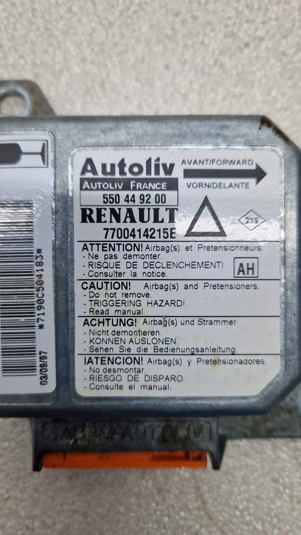 Sterownik Airbag Renault Laguna I 550449200 image 4