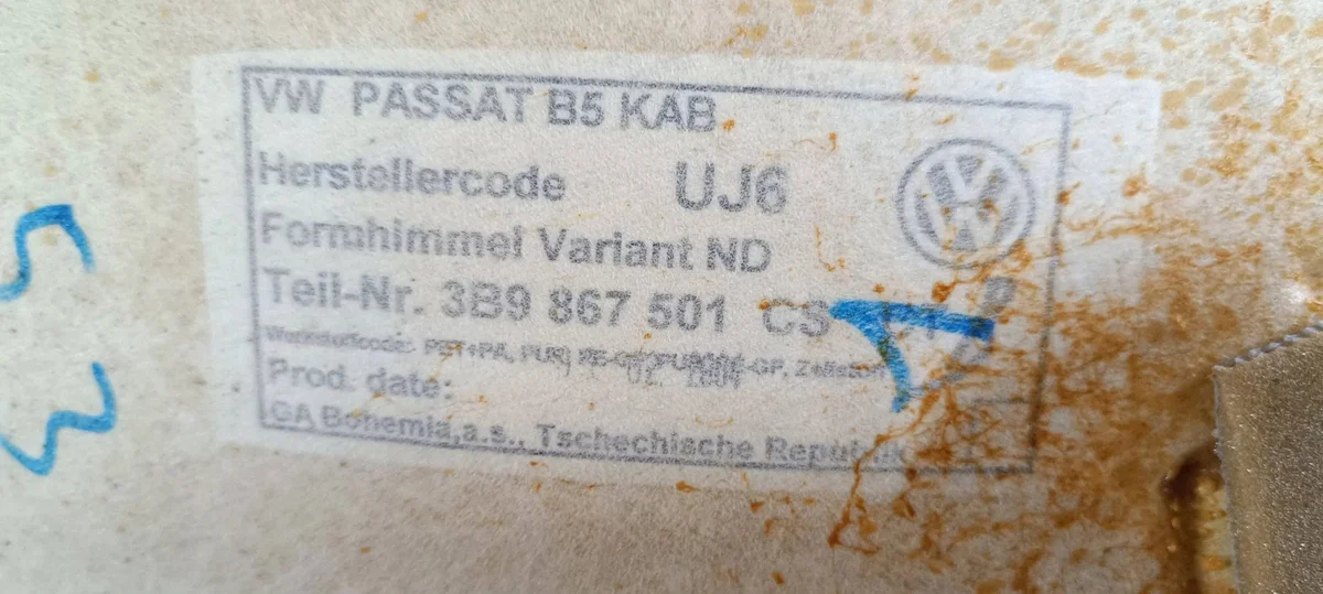 VW Passat B5.5 innertak 3B9867501 image 3