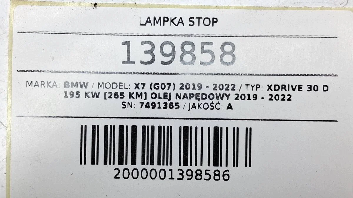 3ª Luz de Freio BMW X7 G07 7491365 image 7