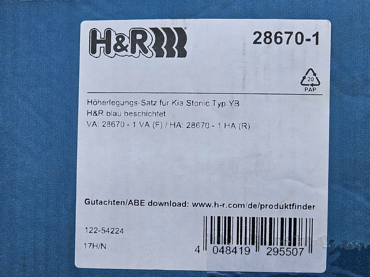 Federn H&R Kia Stonic YB 28670-1 VA/HA gebraucht image 8