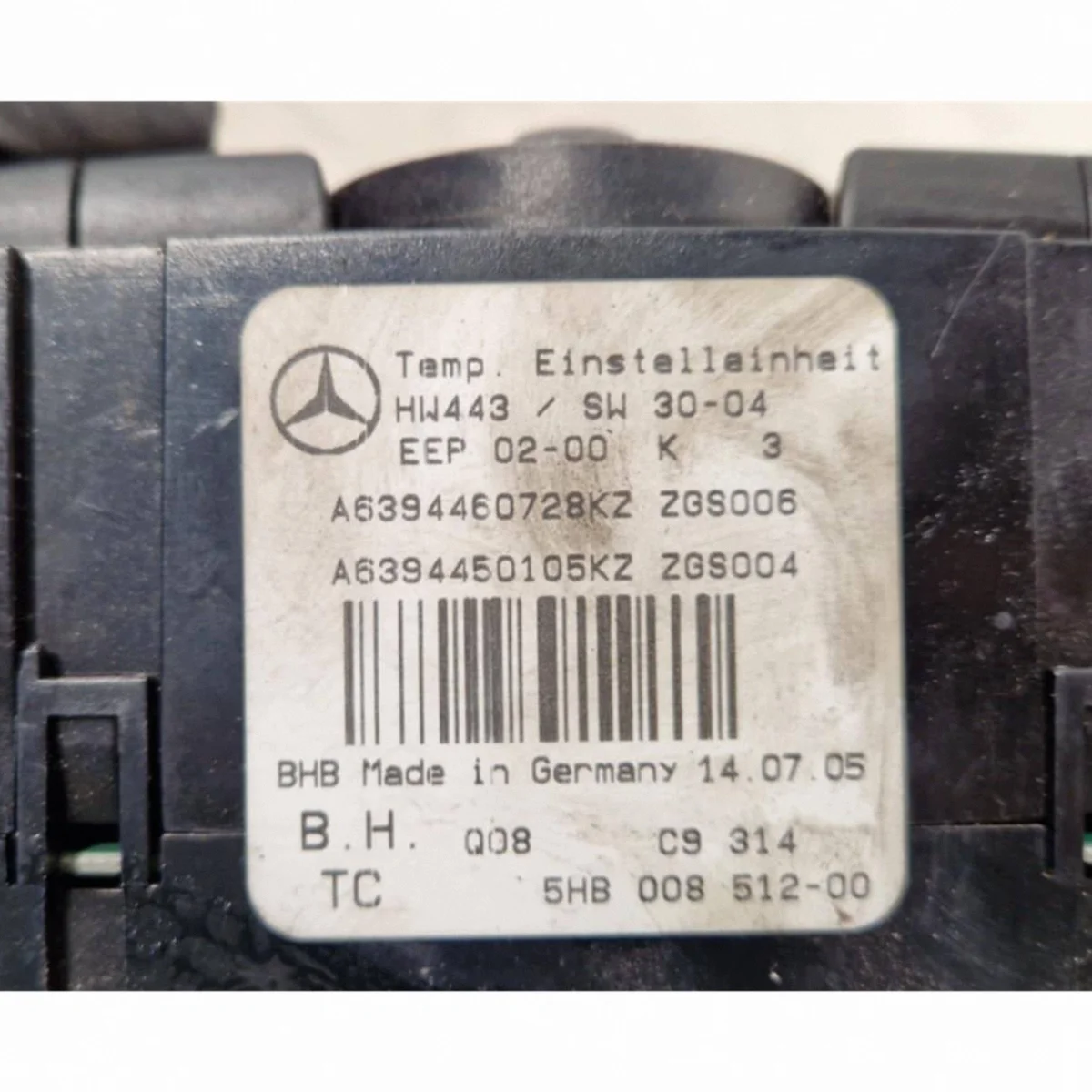 Panneau de climatisation Mercedes Vito W639 image 6