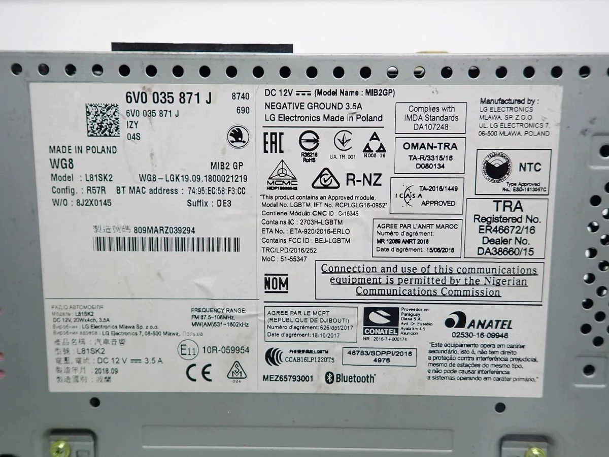 Radio Skoda Fabia III 6V0035871J image 6