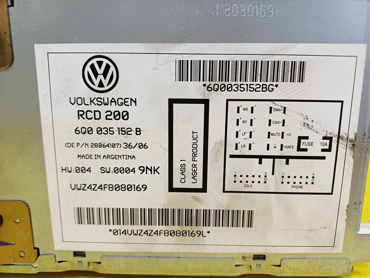 Rádio CD VW Polo IV 9N 6Q0035152B Usado image 5