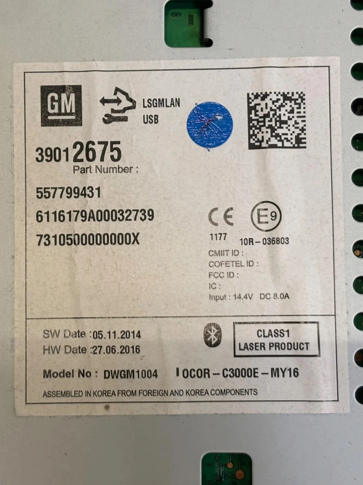 Autoradio CD Opel Corsa 2016 - 39012675 image 5